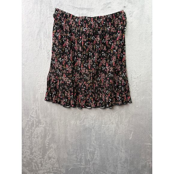 LOFT Pleated Floral Flounce Tie-Waist Mini Skirt – Size S - Picture 2 of 5
